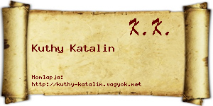 Kuthy Katalin névjegykártya